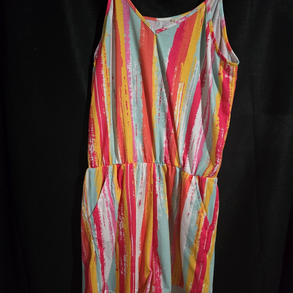 Colorful Striped Sleeveless ROMPER